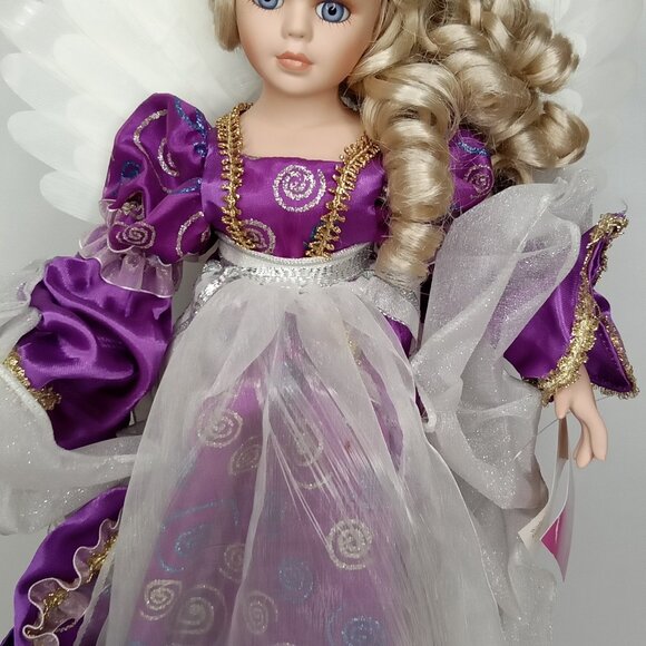 Vintage Christmas Lighted Tree Top Angel & Original Box Queen Of Light 2000s - Picture 7 of 16